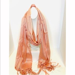 Metallic Coral Tassel Fashion Scarf